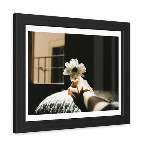 Hold Me - Elegant Framed Flower Art Poster - Serenity and Warmth for Home Decor
