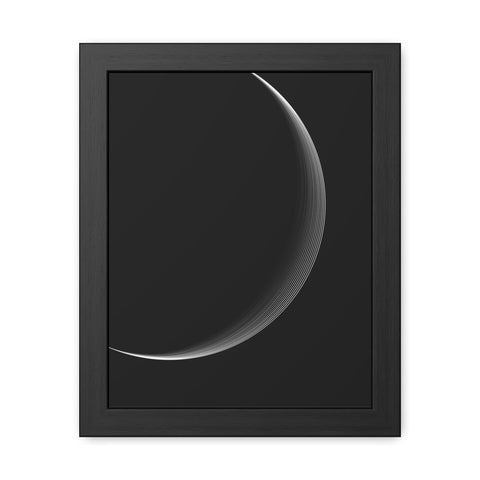 Universalis 2 - Minimalist Framed Poster - Sleek Crescent Moon Design for Modern Decor