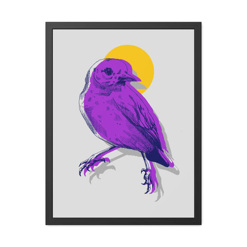 Wings 3 - Purple Bird Framed Poster - Modern Home Décor