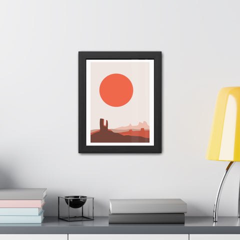 Desert Sun 3 - Desert Sunset Framed Poster - Minimalist Wall Art for Home Decor