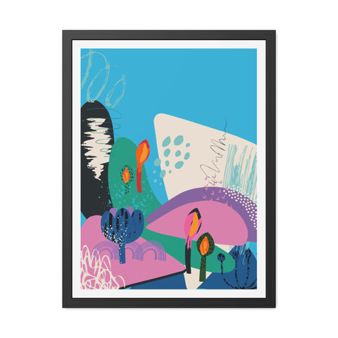 Ericsson 2 - Vibrant Framed Poster Art – Colorful Abstract Landscape