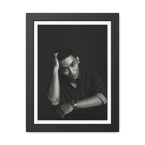 Male Portrait 2 - Modern Black Framed Poster - Stylish Wall Art for Home Decor