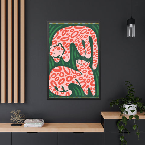 Amazon 2 - Stylish Framed Poster – Vibrant Jungle Theme with Leopard Design