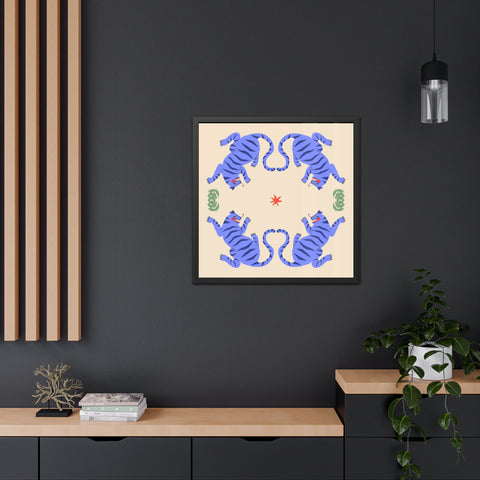 Circus Act 2 - Colorful Tiger Framed Poster – Vibrant Wall Art for Animal Lovers