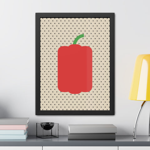 Gamba 1 - Modern Pepper Framed Poster - Minimalist Kitchen Decor