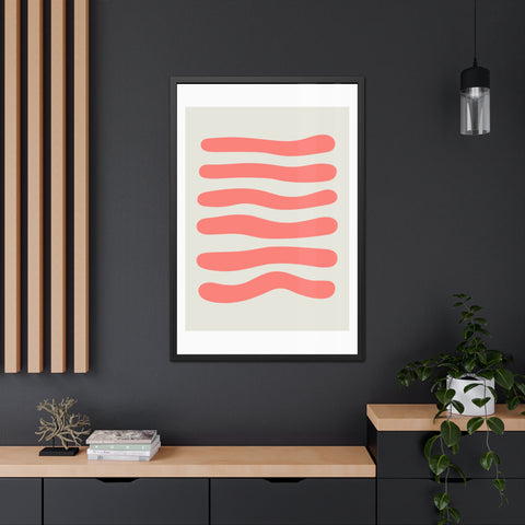 Stratica 6 - Modern Abstract Framed Poster - Wavy Lines Art for Home Decor