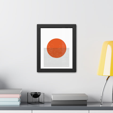 Ink Stamp 3 - Minimalist Sunset Framed Poster - Modern Home Decor Art