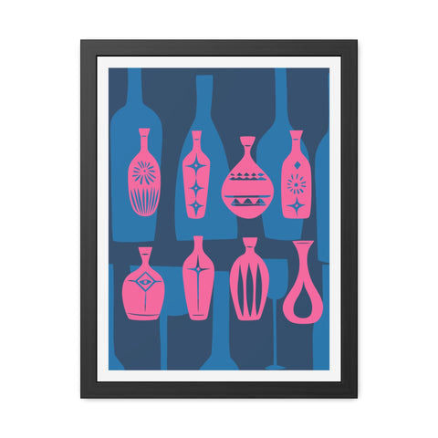 Wine Country 4 - Vibrant Bottles Framed Poster - Modern Art Home Decor