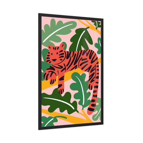 Amazon 1 - Tropical Tiger Framed Poster - Colorful Wall Art for Jungle Lovers