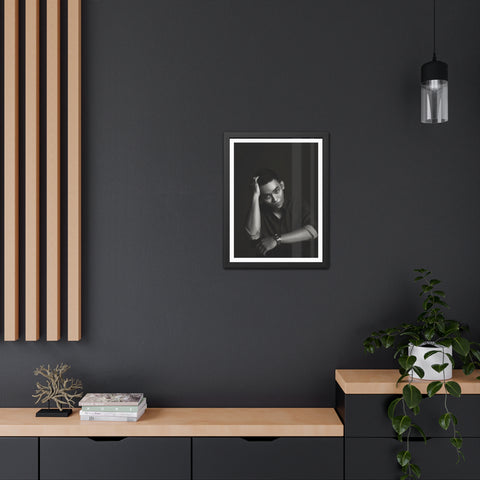 Male Portrait 2 - Modern Black Framed Poster - Stylish Wall Art for Home Decor