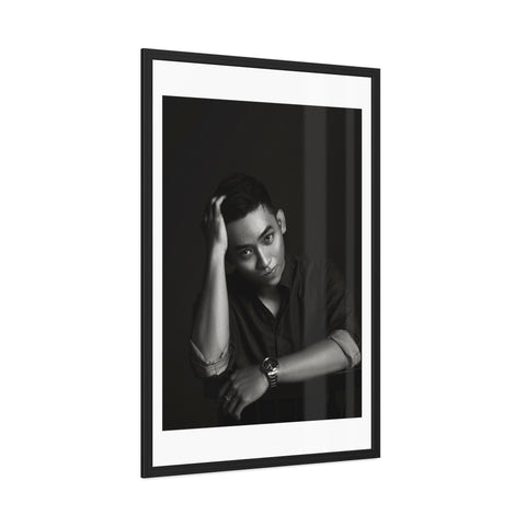 Male Portrait 2 - Modern Black Framed Poster - Stylish Wall Art for Home Decor