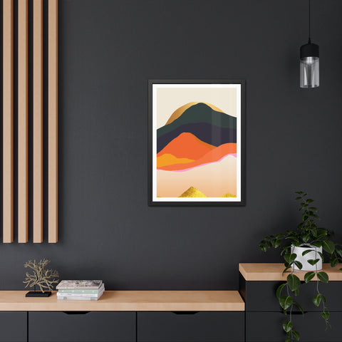 South 5 - Elegant Mountain Landscape Framed Poster - Modern Art for Home Decor