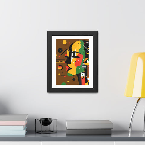 Africa 4 - Modern Framed Art Poster - Colorful Abstract Portrait
