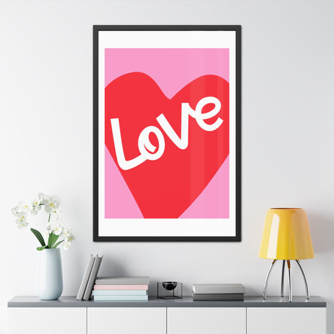 Lovin' - Love Heart Wall Art - Framed Poster, Romantic Decor for Home & Special Occasions