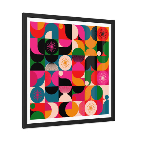 Tiled - Vibrant Geometric Framed Poster - Colorful Wall Art for Modern Spaces