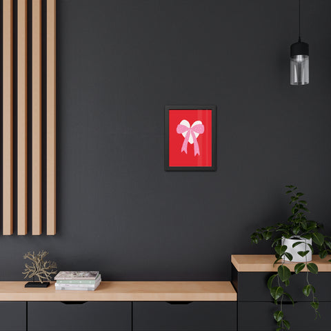 With a bow 2 - Heart Ribbon Framed Poster - Perfect for Valentine's Day Decor