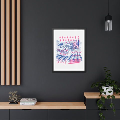 Wine Country 3 - Vibrant Vineyard Framed Poster - Modern Art Decor for Wine Lovers