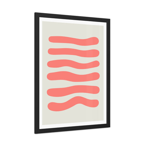 Stratica 6 - Modern Abstract Framed Poster - Wavy Lines Art for Home Decor