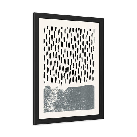 Ink Block 2 - Modern Minimalist Framed Poster - Black and White Abstract Art for Home Décor
