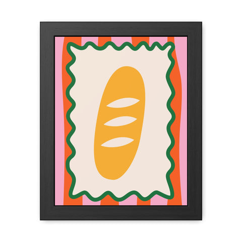 Whimsical Bread Framed Poster - Colorful Kitchen Wall Art