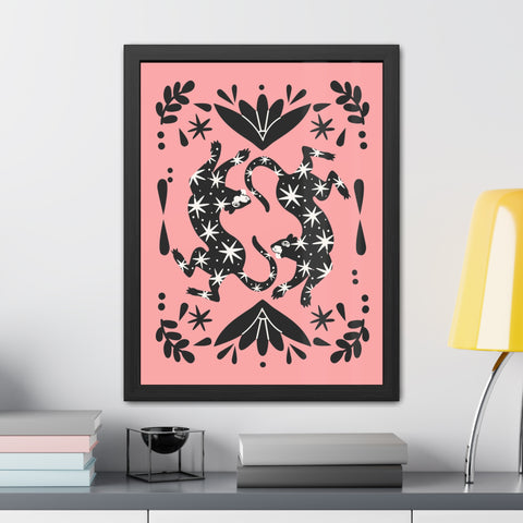 Mirror 1 - Whimsical Framed Poster - Starry Cat Design for Home Décor