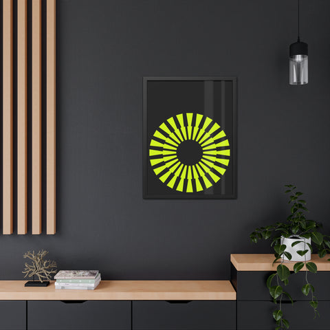 Modernica 2 - Modern Geometric Framed Poster - Bright Yellow Circle Art for Contemporary Spaces