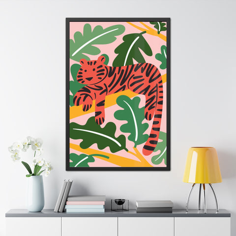 Amazon 1 - Tropical Tiger Framed Poster - Colorful Wall Art for Jungle Lovers