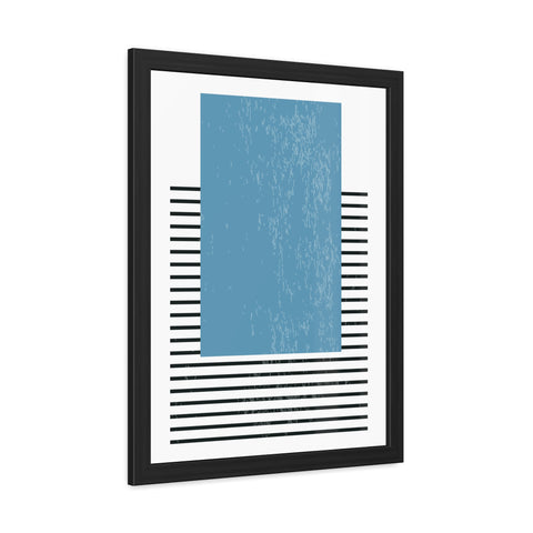 Ink Stamp 2 - Modern Minimalist Framed Poster - Blue Abstract Design for Home Decor