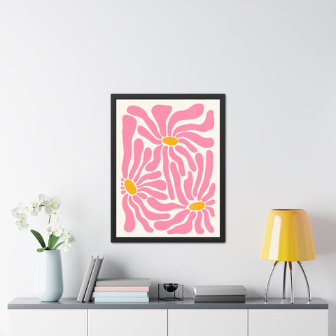 Natural Formation 7 - Botanical Framed Poster - Vibrant Pink Floral Art for Home Decor
