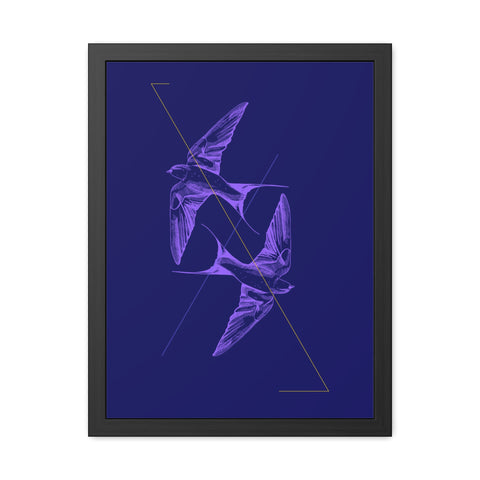 Wings 2 - Elegant Framed Bird Poster Art - Modern Decor for Nature Lovers