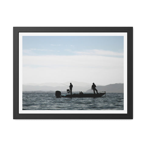 Fishing Boat - Silhouette Framed Poster - Perfect for Outdoor Enthusiasts and Home Decor