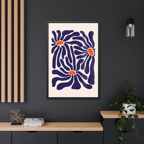 Florish 3 - Modern Floral Framed Poster - Vibrant Home Decor