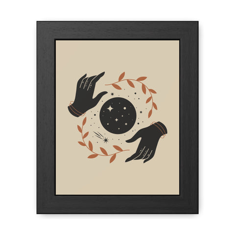 Witchcraft - Celestial Hands Framed Poster – Bohemian Wall Art for Home Decor