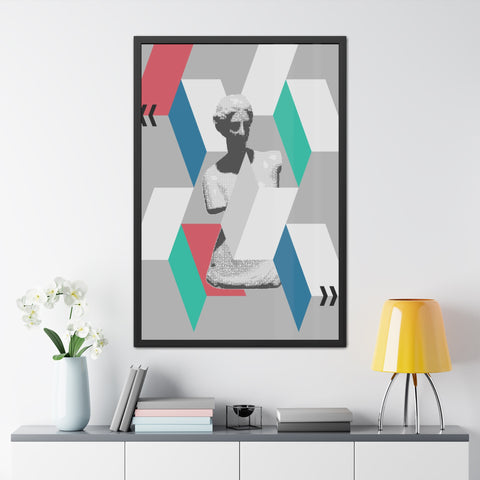 Abstractica 4 - Modern Framed Poster Art - Abstract Geometric Statue Design