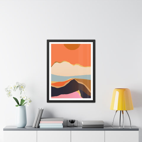 South 2 - Abstract Mountain Framed Poster - Modern Wall Art for Home Decor