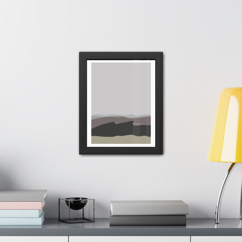 Desert Sun 2 - Modern Landscape Framed Poster - Wall Art for Home Decor - Neutral Tones