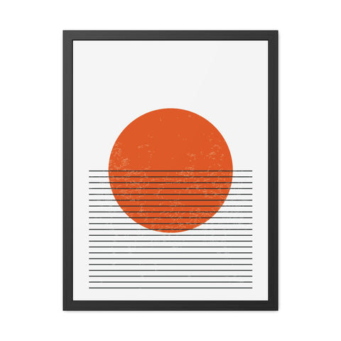 Ink Stamp 3 - Minimalist Sunset Framed Poster - Modern Home Decor Art