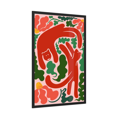 Amazon 4 - Whimsical Bear Framed Poster - Vibrant Animal Art for Nature Lovers