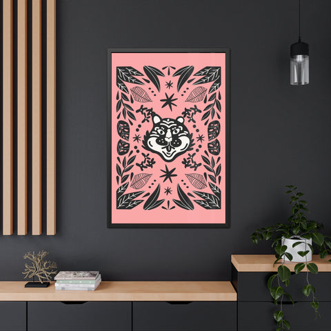 Mirror 3 - Whimsical Wolf Framed Poster - Playful Nature-Inspired Wall Art