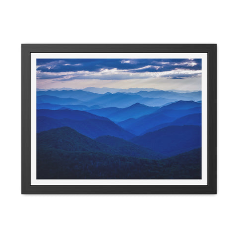 Bluescape - Serene Mountain Landscape Framed Poster – Perfect Wall Art for Nature Lovers