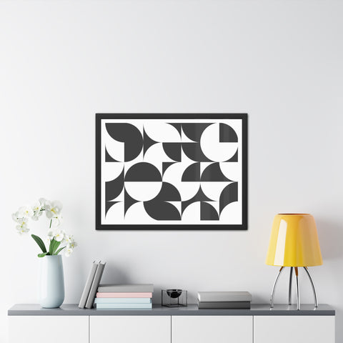 Horizon Grid 3 - Modern Geometric Framed Poster for Stylish Home Decor
