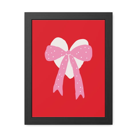 With a bow 2 - Heart Ribbon Framed Poster - Perfect for Valentine's Day Decor