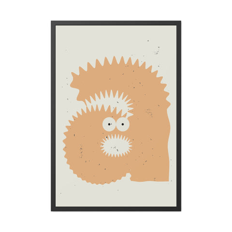 Lettermon - a monster - Quirky Framed Monster Poster - Playful Wall Art for Kids' Rooms
