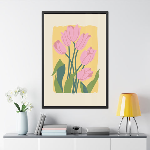 Flowers 3 - Blossoming Tulips Framed Poster - Modern Floral Wall Art