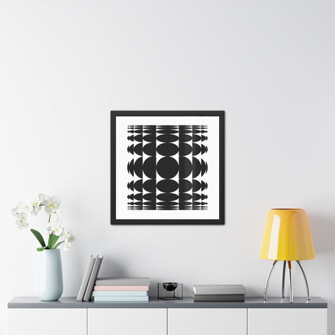 Stark 3 - Modern Geometric Framed Poster - Black & White Abstract Wall Art