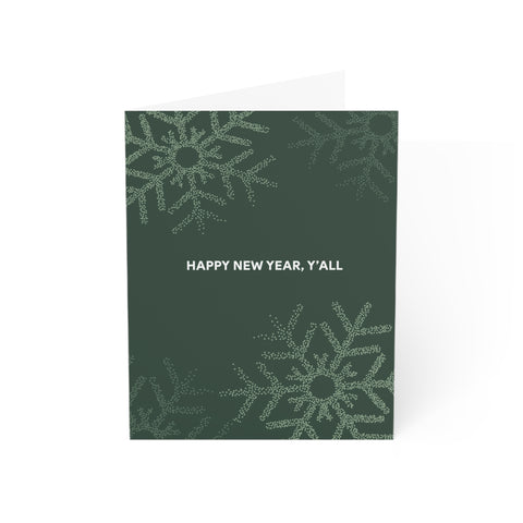 'Happy New Year, Y'all' Greeting Card —New Year / Holiday Greeting Card - Illustrated, Modern