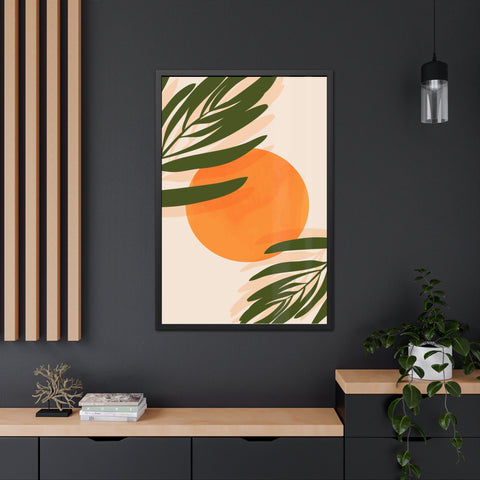 Agora 1 - Tropical Sunset Framed Poster - Modern Wall Art for Home Decor