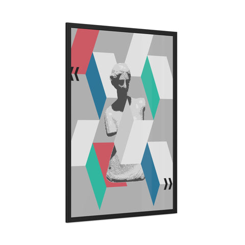 Abstractica 4 - Modern Framed Poster Art - Abstract Geometric Statue Design