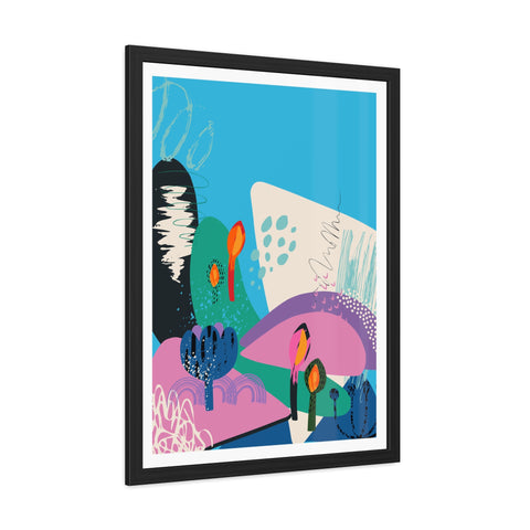 Ericsson 2 - Vibrant Framed Poster Art – Colorful Abstract Landscape