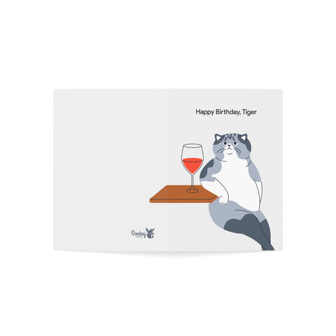 Happy Birthday Tiger (Nonchalant Cat) - Greeting Card